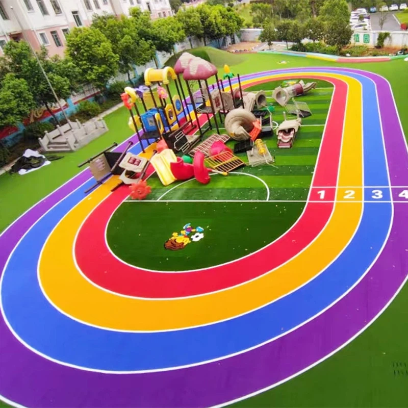 Rumput buatan berwarna -warni untuk taman kanak -kanak